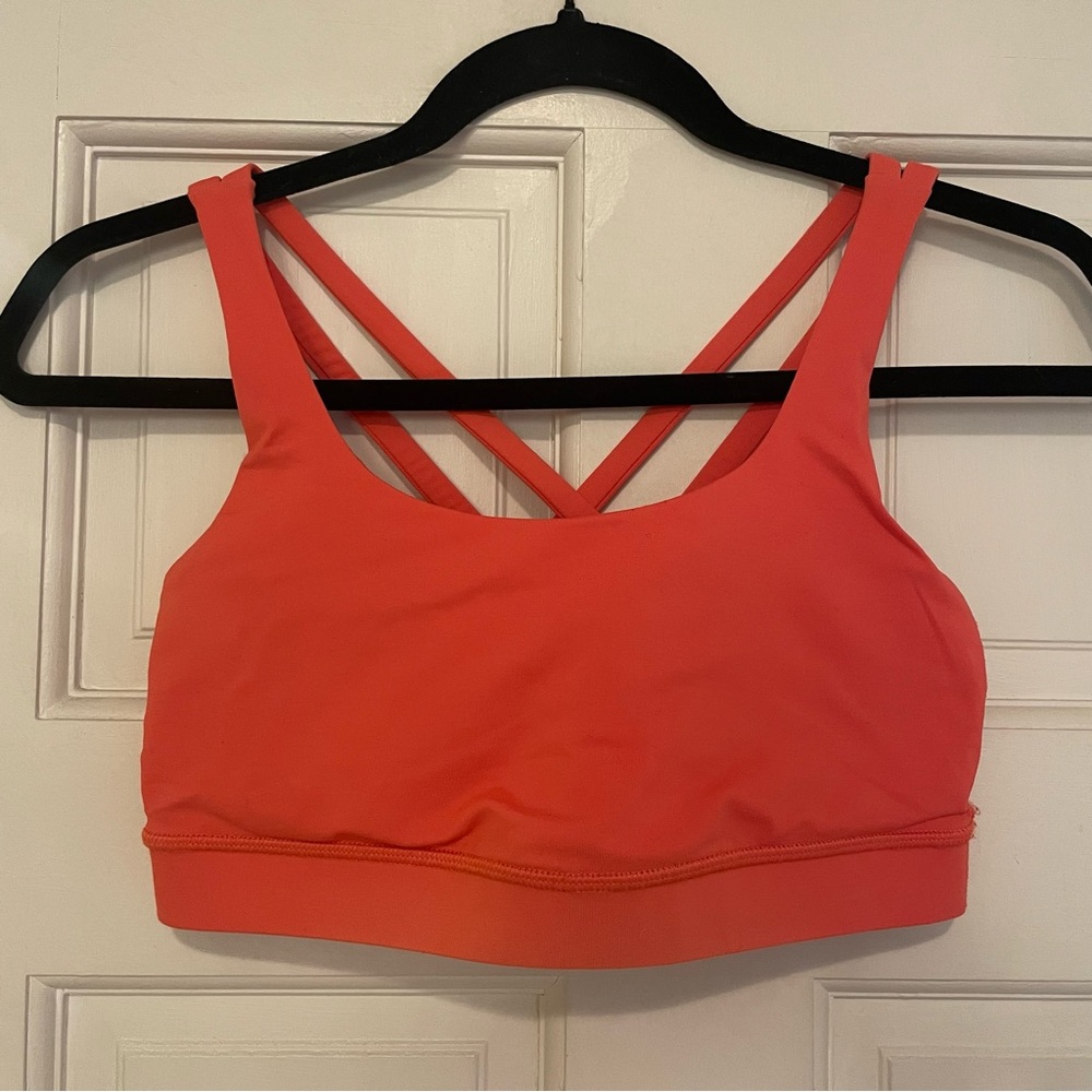 Lululemon energy bra in coral